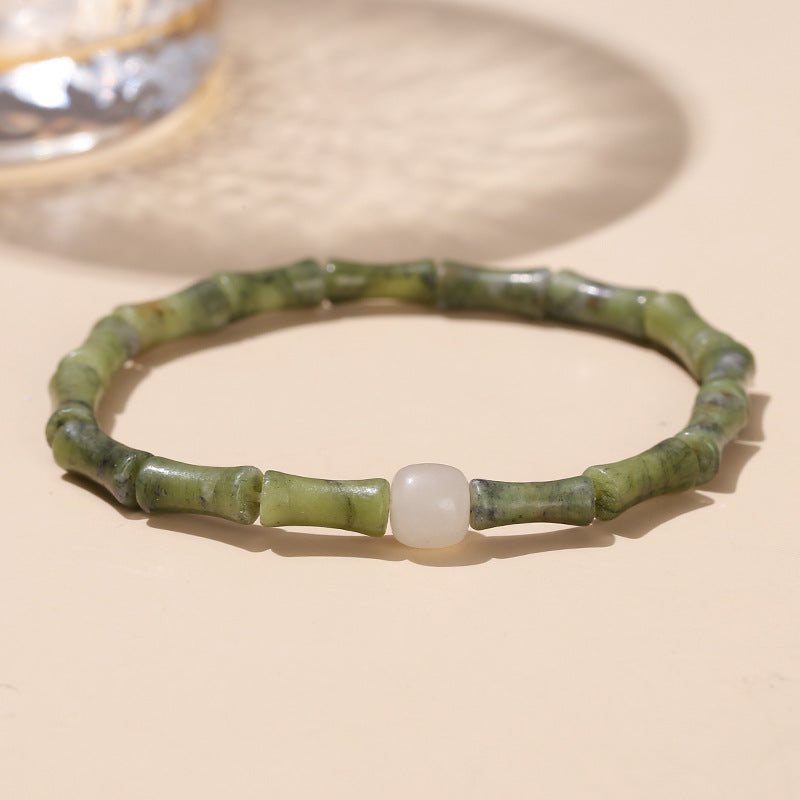 Wholesale Olive Jade Bamboo Green Aventurine Bracelet